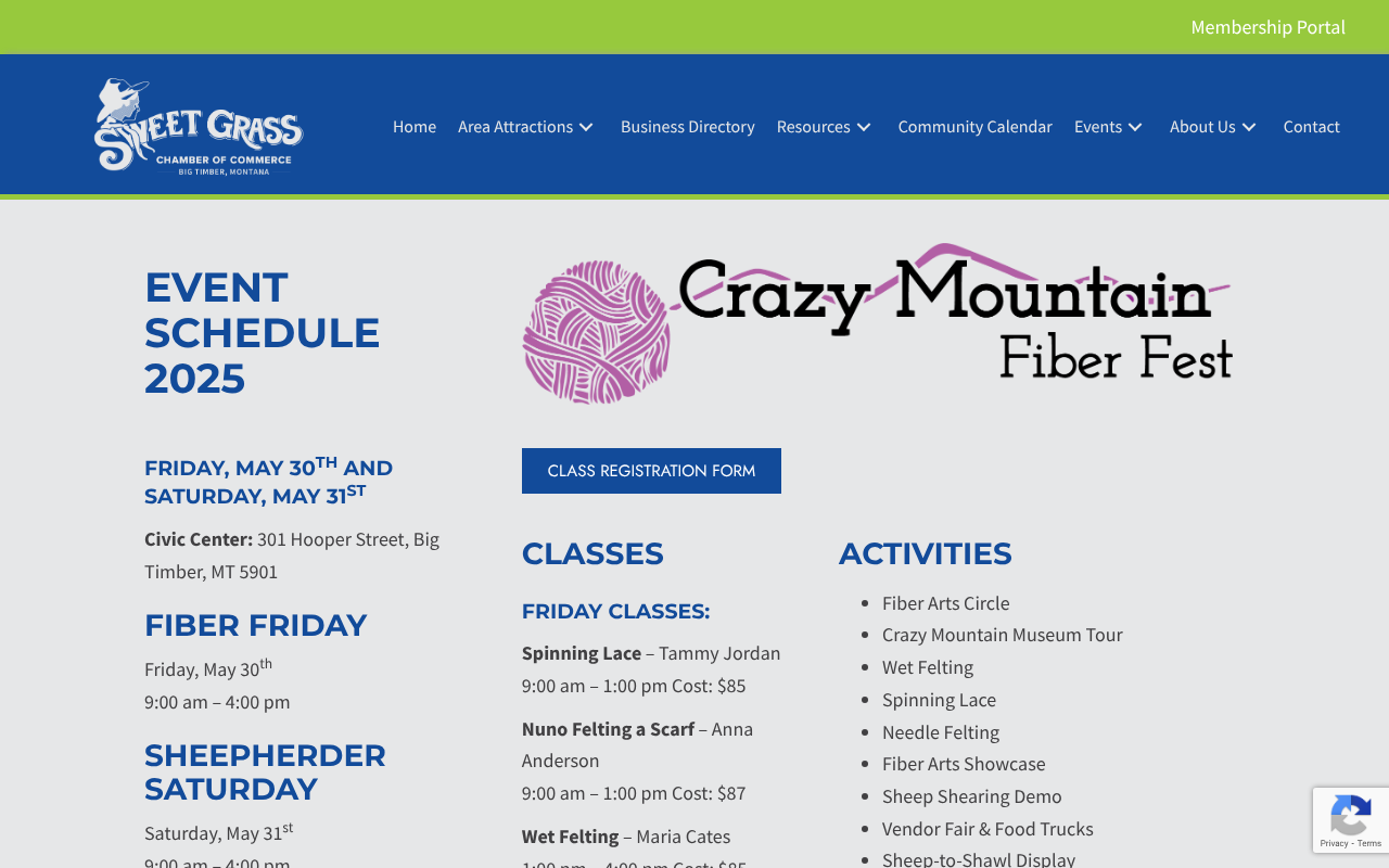 Screenshot of Crazy Mountain Fiber Fest
