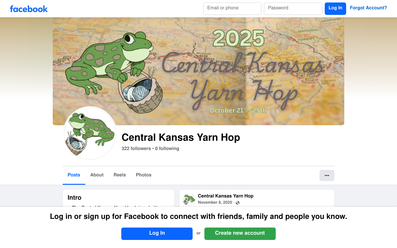 Screenshot of Central Kansas Yarn Hop