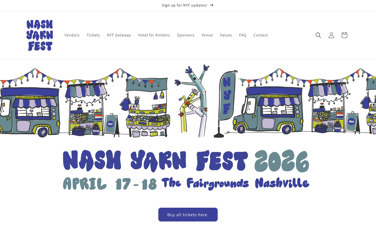 Screenshot of Nash Yarn Fest