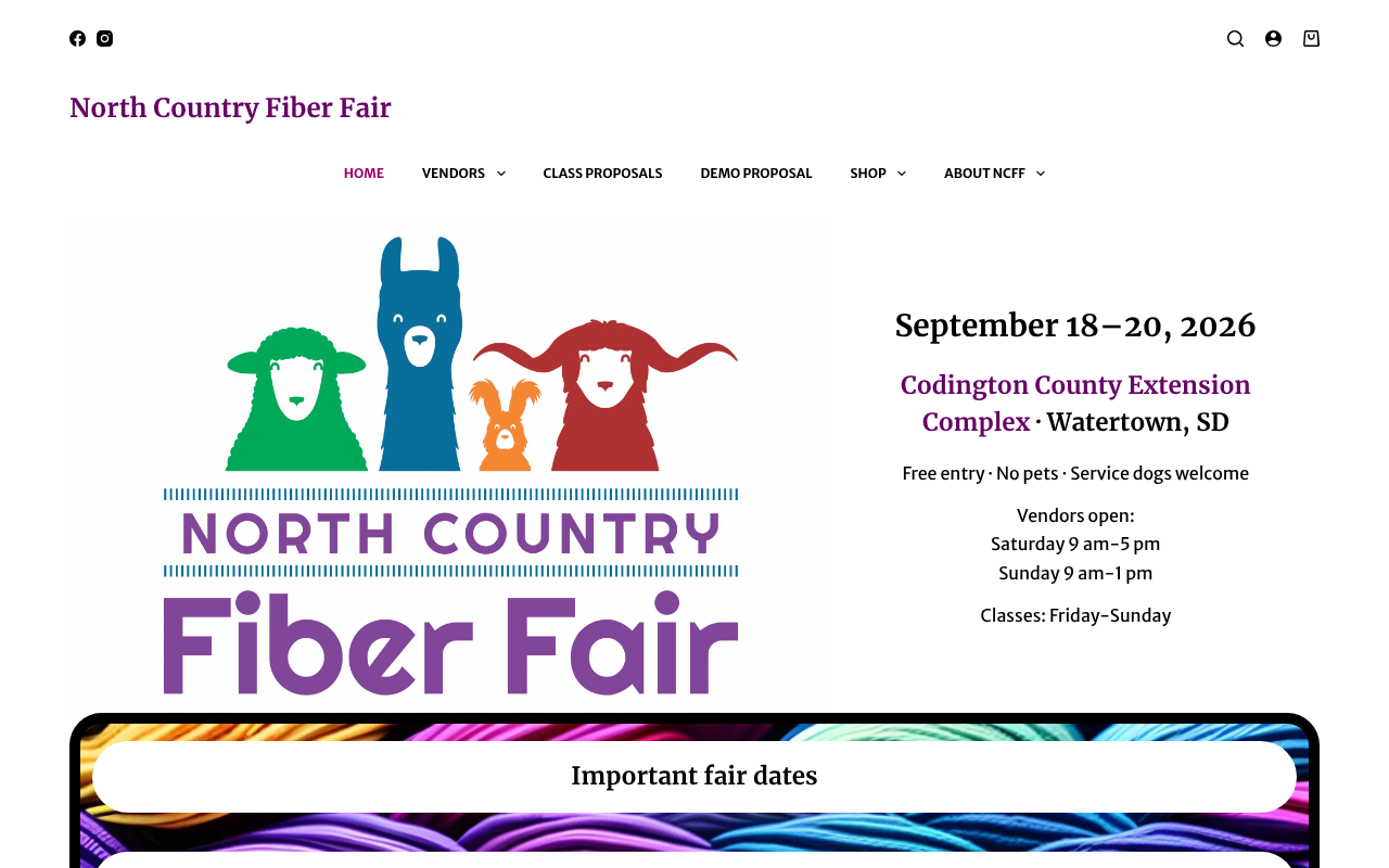Screenshot of North Country Fiber Fair