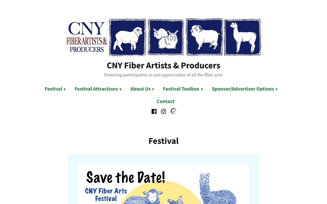 Screenshot of CNY Fiber Arts Festival